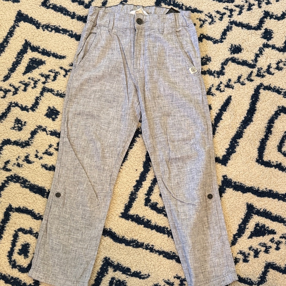 Kids Gray cotton & linen Pants